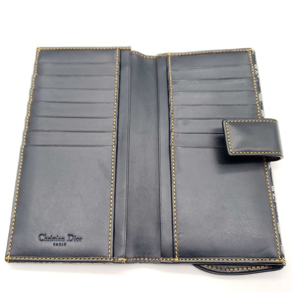 100% Authentic Christian Dior Navy Blue Canvas Wallet - Picture 9 of 12